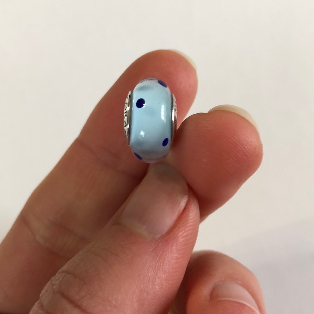 Pandora Murano Glass Bead Blue Polka Dots